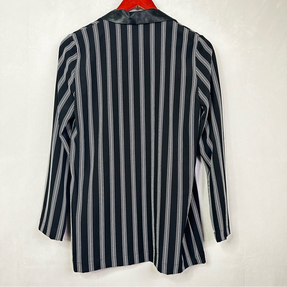 Zara Basic Striped Blazer Long Sleeve Open Oversized Professional Work Office - Picture 7 of 8